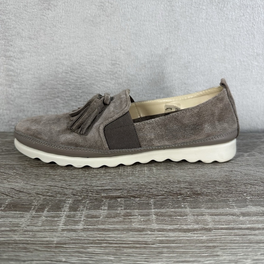 The Flexx Taupe Suede Leather Loafers‎ Women's Size 8 Tassel Comfort Slip on